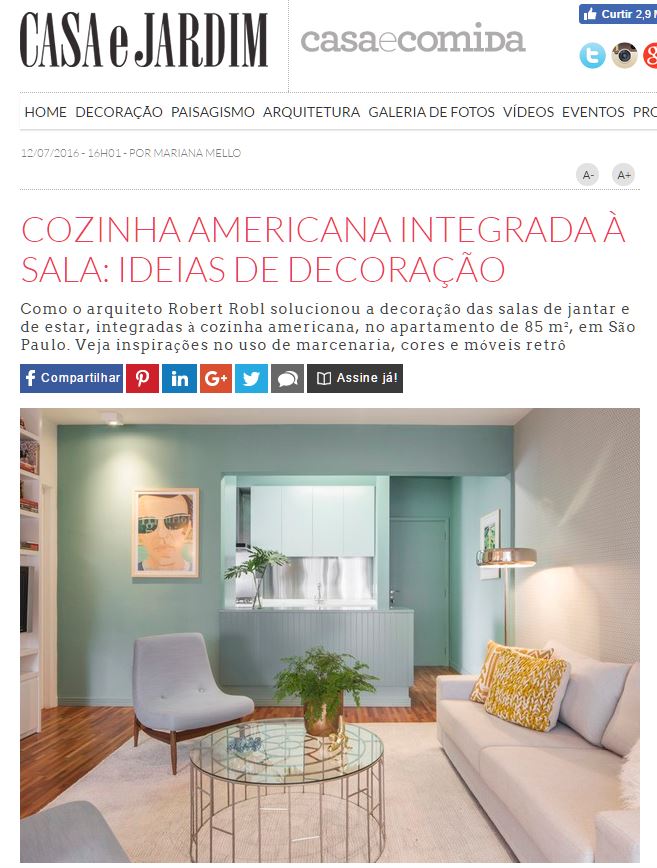 cozinha americana integrada à sala